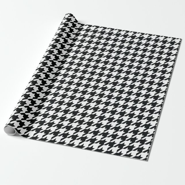 Papel De Presente Papel de enrolamento Houndstooth (Desenrolado)