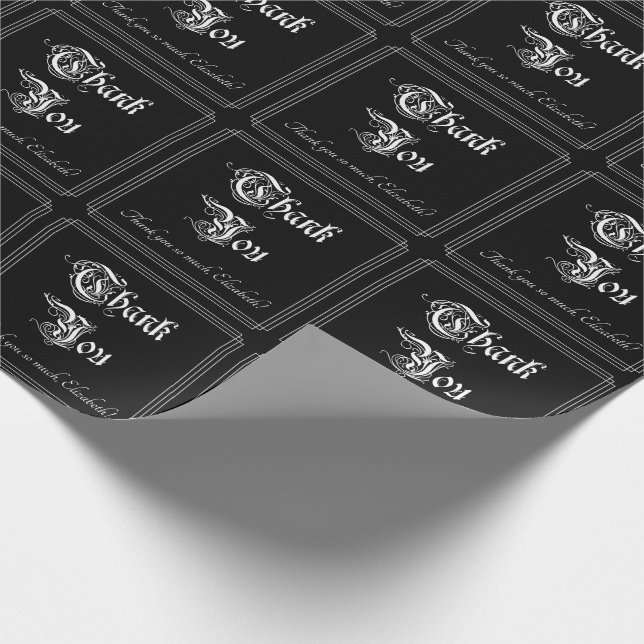 Papel De Presente Papel de enrolamento luxuoso e opulente "Obrigado" (Ponta)