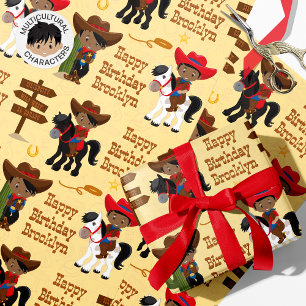 Papel De Presente Papel de enrolamento personalizado Black Cowboy