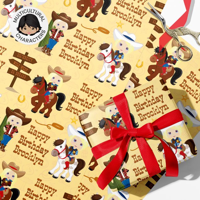 Papel De Presente Papel de enrolamento personalizado da vaqueira loi (Criador carregado)