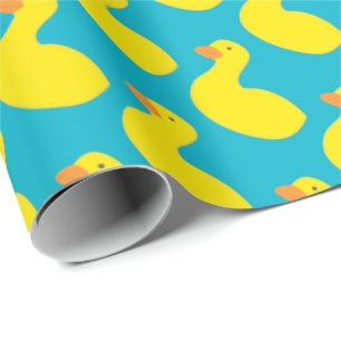 Papel De Presente Papel de enrolamento personalizado de patos amarel