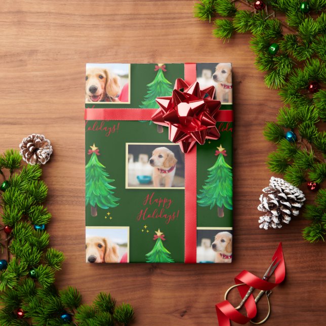 Papel De Presente Papel de enrolamento personalizado para animais de (Presente de Natal)