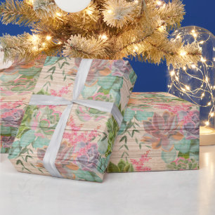 Papel De Presente Papel de enrolamento popular moderno de madeira fl