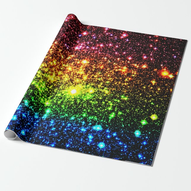 Papel De Presente Papel de enrolamento Rainbow Galaxy (Desenrolado)