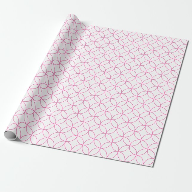 Papel De Presente Papel de enrolamento rosa em círculos sobrepostos  (Desenrolado)