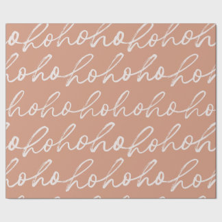 Papel De Presente Papel de enrolamento rosa "Ho Ho" festivo