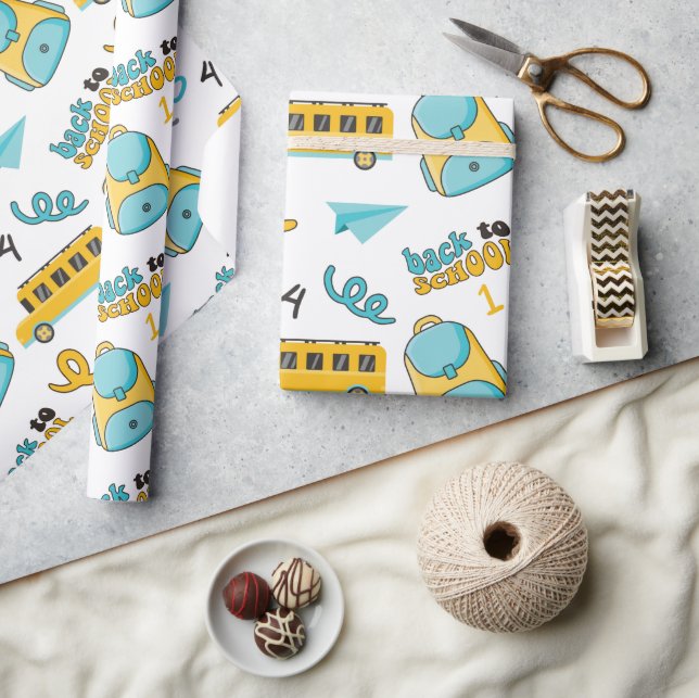 Papel De Presente Papel de enrolamento sem costura na escola: Número (Artesanato)