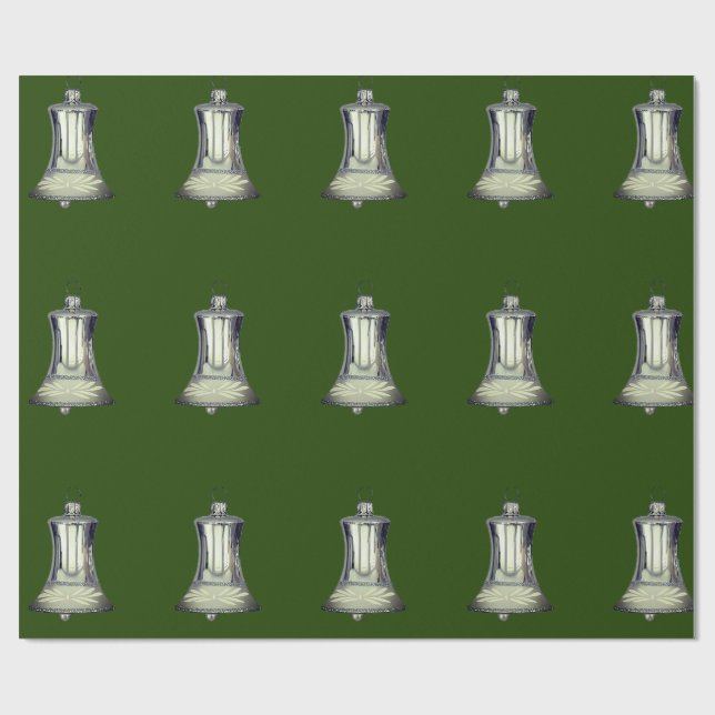 Papel De Presente Papel de enrolamento verde da prata (Aberto)