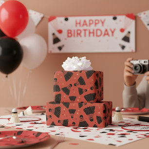 Papel De Presente Papel de enrolamento vermelho do choque espacial