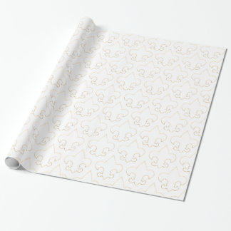 Papel De Presente Papel de envolvimento branco & Dourado elegante da
