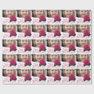 Papel De Presente Papel de envolvimento cor-de-rosa da neta do feliz