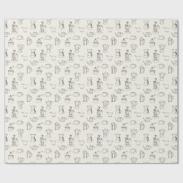 Papel De Presente Papel de envolvimento da parafernália do café