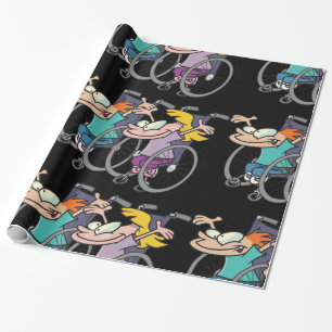 Papel De Presente Papel de envolvimento da raça da cadeira de rodas