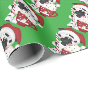 Papel De Presente Papel de envolvimento da vaca do cacau do Natal