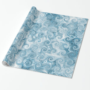 Papel De Presente Papel de envolvimento das ondas do azul
