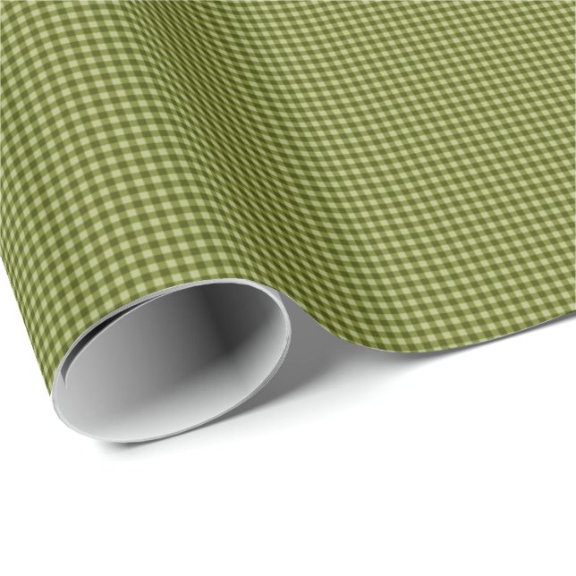 Papel De Presente PAPEL DE ENVOLVIMENTO DE Gingham-PRESTO Verde Oleí (Ponta do rolo)