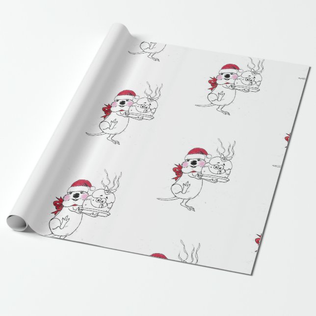 PAPEL DE PRESENTE PAPEL DE ENVOLVIMENTO DE NATAL DE ROTTO ROXIE (Desenrolado)