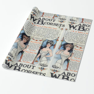 Papel De Presente Papel de envolvimento do anúncio do espartilho do