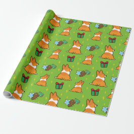 Papel De Presente Papel de envolvimento | do Corgi do Natal