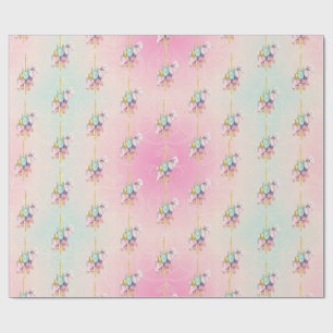 Papel De Presente Papel de envolvimento do elefante do carrossel dos