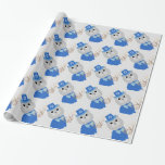 Papel De Presente Papel de envolvimento do gato de Hanukkah<br><div class="desc">Que papel de envolvimento adorável de Chanukah para algum amante do gato!</div>
