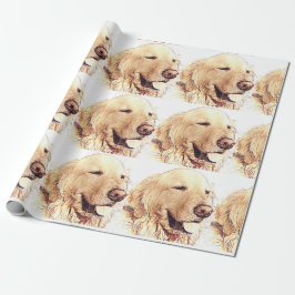 Papel De Presente Papel de envolvimento do golden retriever