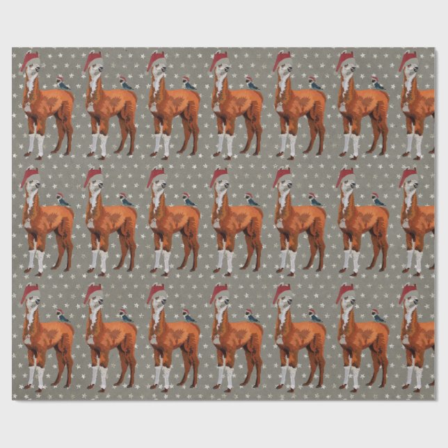 Papel De Presente Papel de envolvimento do LAMA & do PÁSSARO do (Aberto)