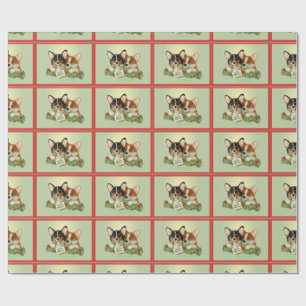 Papel De Presente Papel de envolvimento do Natal do Corgi da Tri Cor