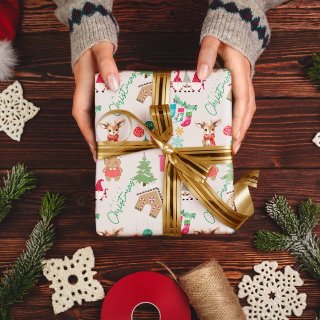 PAPEL DE PRESENTE PAPEL DE ENVOLVIMENTO DO PRESENTE FESTIVO DE NATAL (Criador carregado)