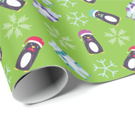 Papel De Presente Papel de envolvimento do urso polar e do pinguim