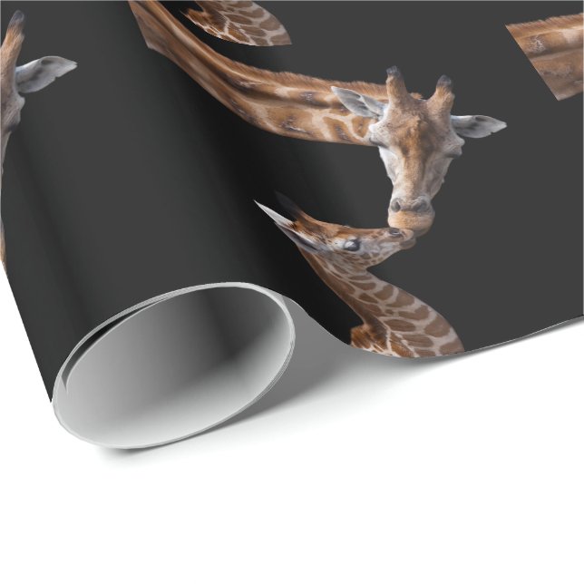 Papel De Presente Papel de envolvimento dos beijos do girafa (Ponta do rolo)