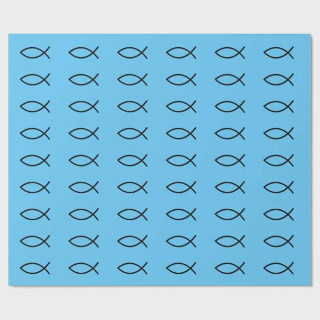 Papel De Presente Papel de envolvimento dos peixes de Icthus (Aberto)