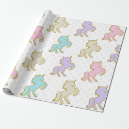 Papel De Presente Papel de envolvimento Pastel do unicórnio