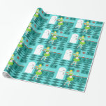 Papel De Presente Papel de envolvimento retro da cozinha<br><div class="desc">Com este papel de envolvimento retro da cozinha, você pode comer sua torta e comê-la, demasiado. Este desenho kitschy, minimalista da arte caracteriza uma dona de casa perfeita dos anos 50, em sua cozinha moderna do meio século. O padeiro bonito está vestindo um flouncy, o vestido do verde e um...</div>
