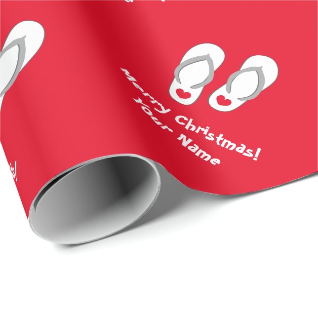 Papel De Presente Papel de envolvimento tropical dos chinelos do (Ponta do rolo)