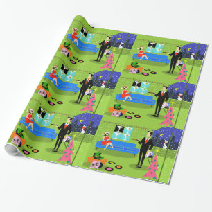 Papel De Presente Papel de envolvimento urbano retro do casal do