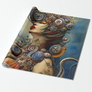 Papel De Presente Papel de escuta de rainha Steampunk