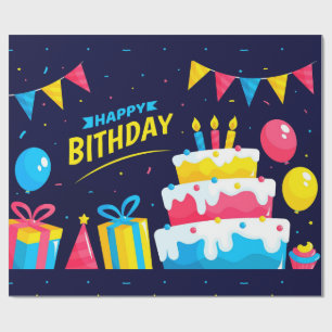 Papel De Presente Papel De Lavagem De Bolo De Aniversário