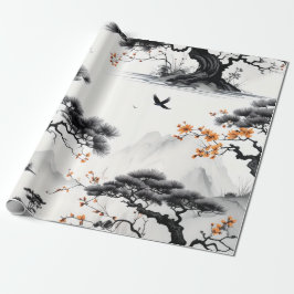 Papel De Presente Papel de lavagem de tinta do leste asiático