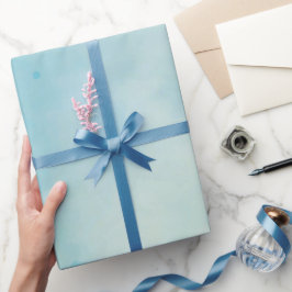 Papel De Presente Papel de mola de cor de água azul e Rosa