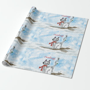 Papel De Presente Papel de mola de Natal para gatos rabugentos