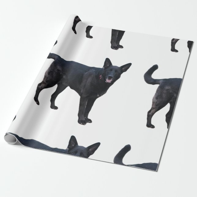 Papel De Presente Papel de moldagem de cão preto (Desenrolado)