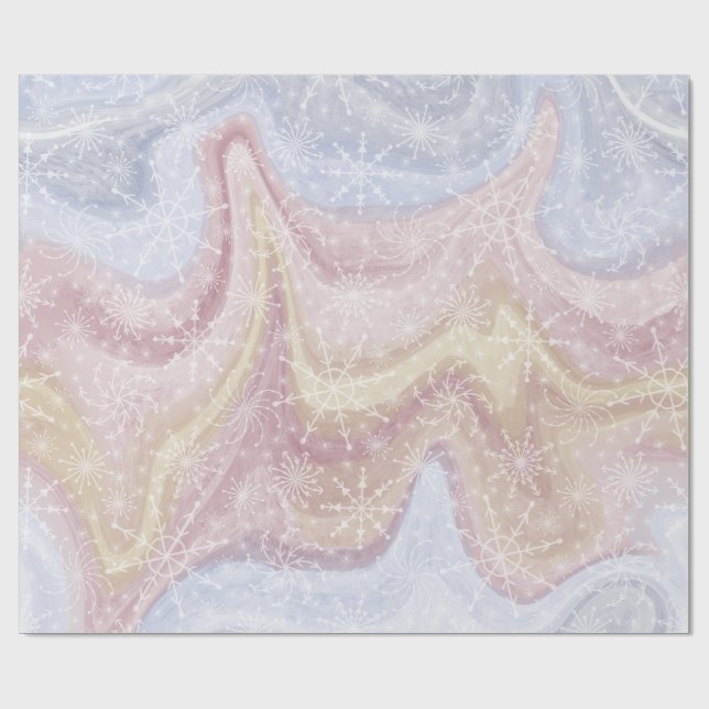 Papel De Presente Papel de moldagem de Feriado de Neve Moderno Boho (Aberto)