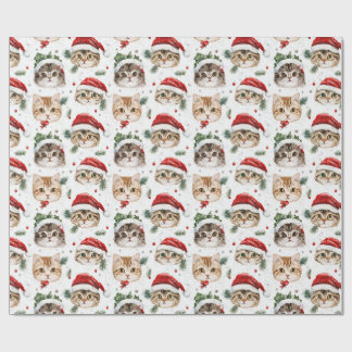 Papel De Presente Papel de Moldagem de Gato de Natal