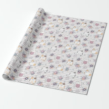 Papel De Moldagem De Gato Floral Encharcado
