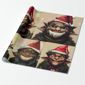 Papel De Presente Papel de Moldagem de Goblin de Natal