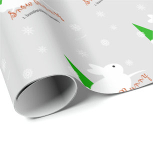 Papel De Presente Papel de moldagem de natal de Coelho da Neve