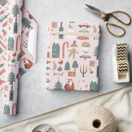 Papel De Presente Papel de moldagem de Natal de Noel Colorido do Xma