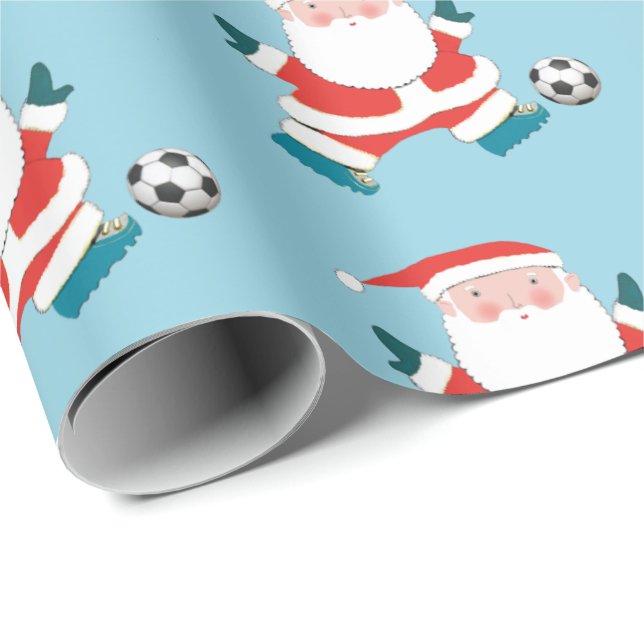 Papel De Presente Papel de moldagem de Natal do Futebol (Ponta do rolo)
