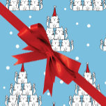 Papel De Presente Papel de moldagem de Natal em árvore de Cat<br><div class="desc">Figura bonita de gatos fazer árvore ou forma pirâmide. Gatos em chapéus de Natal e flocos de neve sobre um fundo azul. Felinos engraçados embrulhando papel. Papel de embrulho azul e branco. Papel de embrulho para amantes de gatos. Papel de embrulho de Natal. Papel de embrulho de ilustração de gato....</div>